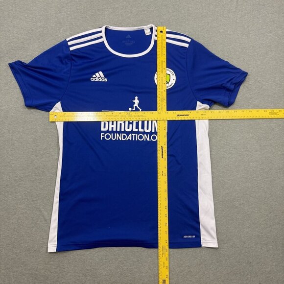Adidas Mens Fitted Soccer Jersey Athletic Blue Size Large Sport Performance - Picture 4 of 5